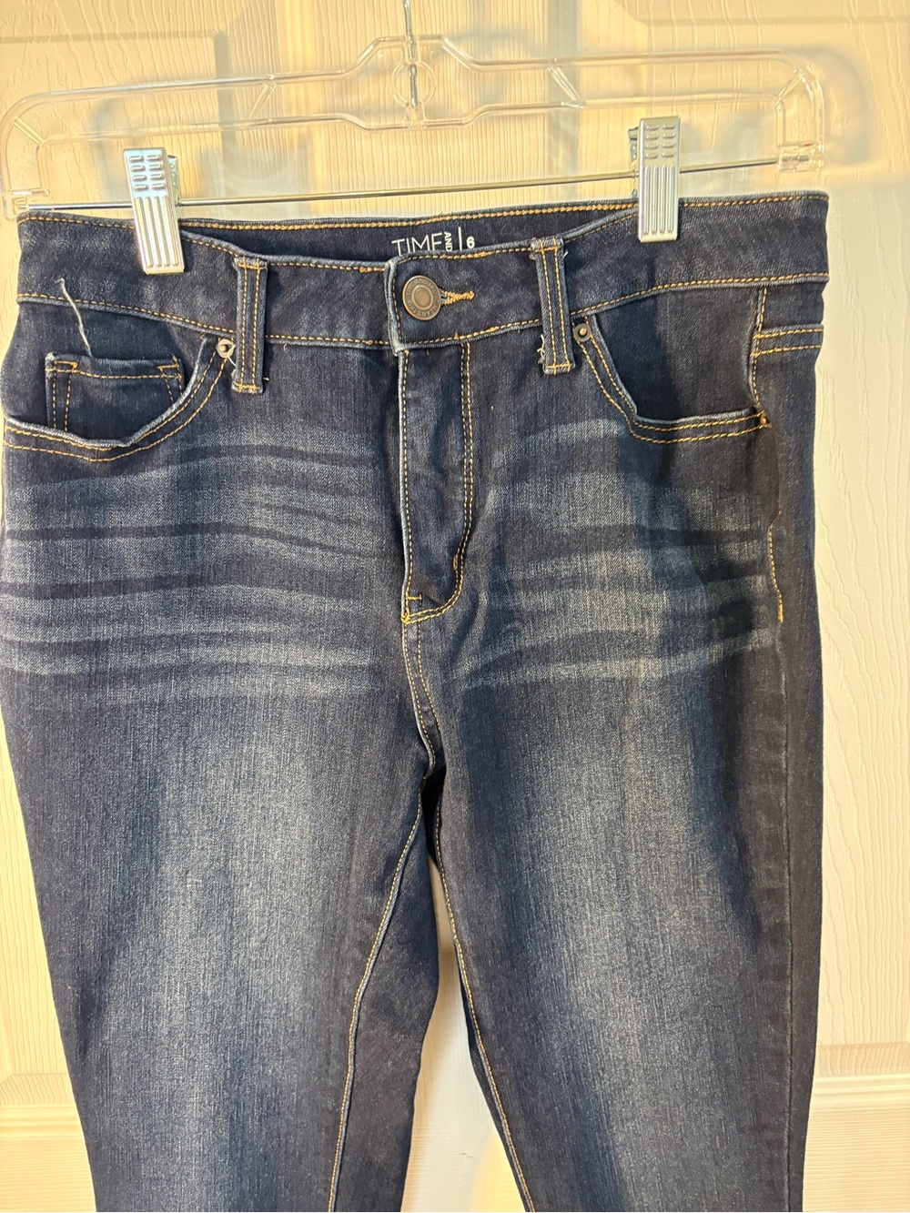 Time and Tru Dark Blue High-Rise Skinny Jeans - Picture 3 of 6